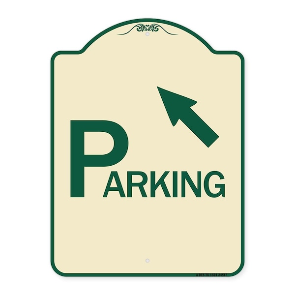 Signmission Parking W/ Arrow Pointing to Top Left Heavy-Gauge Aluminum Sign, 24" x 18", TG-1824-24517 A-DES-TG-1824-24517 - main